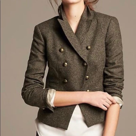 Banana Republic Jackets & Blazers - NWOT/BANANA REPUBLIC OLIVE DOUBLE BREAST BLAZER